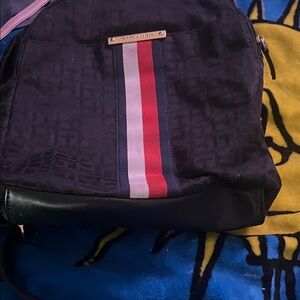 Tommy Hilfiger Navy and Red Men's Backpack